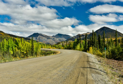 A stunning shot of a Dempster Highway leading to Tombstone Territorial Park, Yukon, Canada