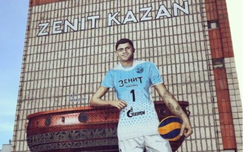 Казанда «Зенит» волейболчылары сурәтләнгән граффити барлыкка килде